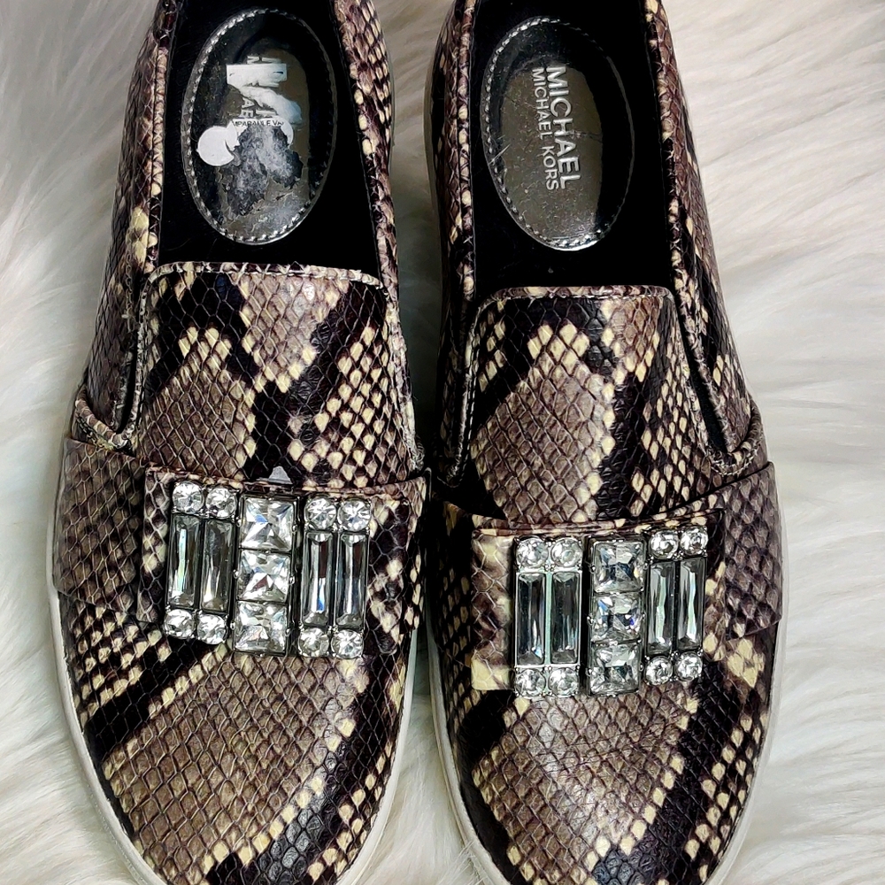 Authentic MICHAEL KORS Shoes Loafers Faux Snakeski